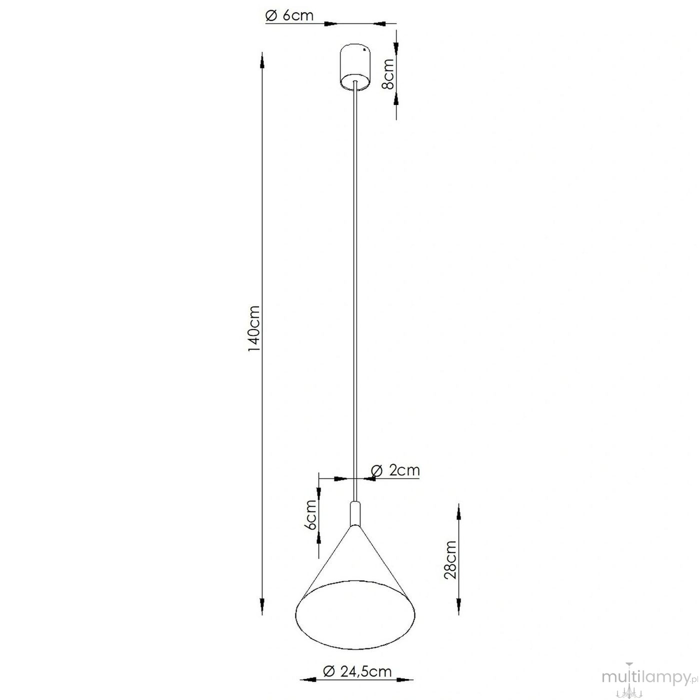 Nox D25 lampa wisząca E27 ochra czerwona SL.2526