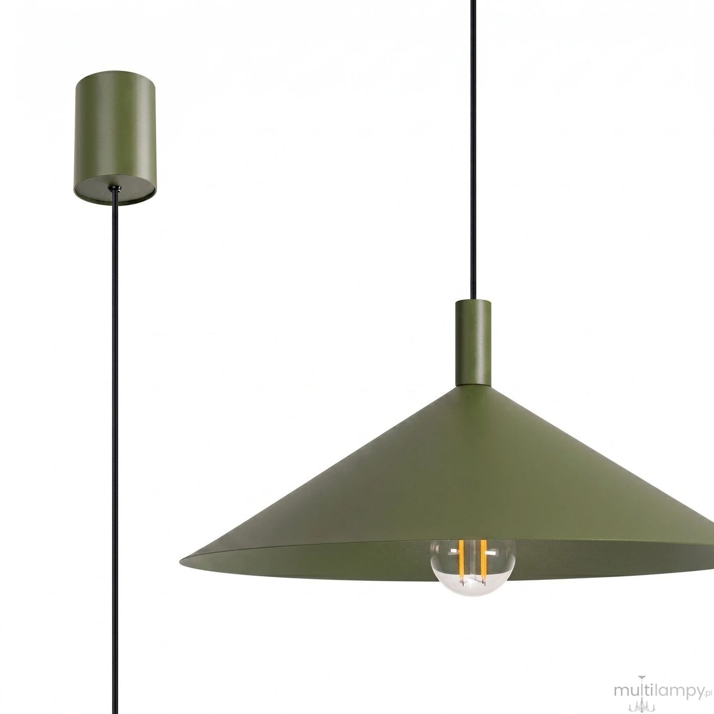 Nox D40 lampa wisząca E27 zielona oliwka SL.2540