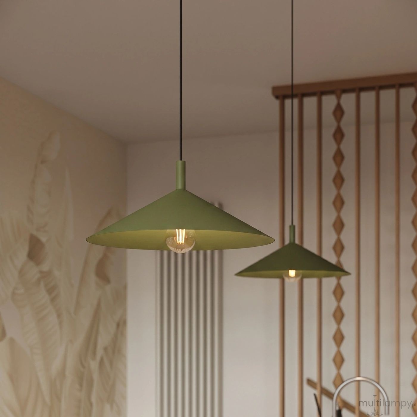 Nox D40 lampa wisząca E27 zielona oliwka SL.2540
