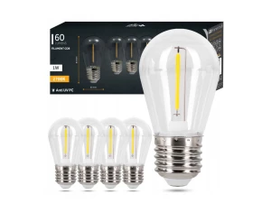 5x Żarówka LED filament do girland clear E27/1W/2700K