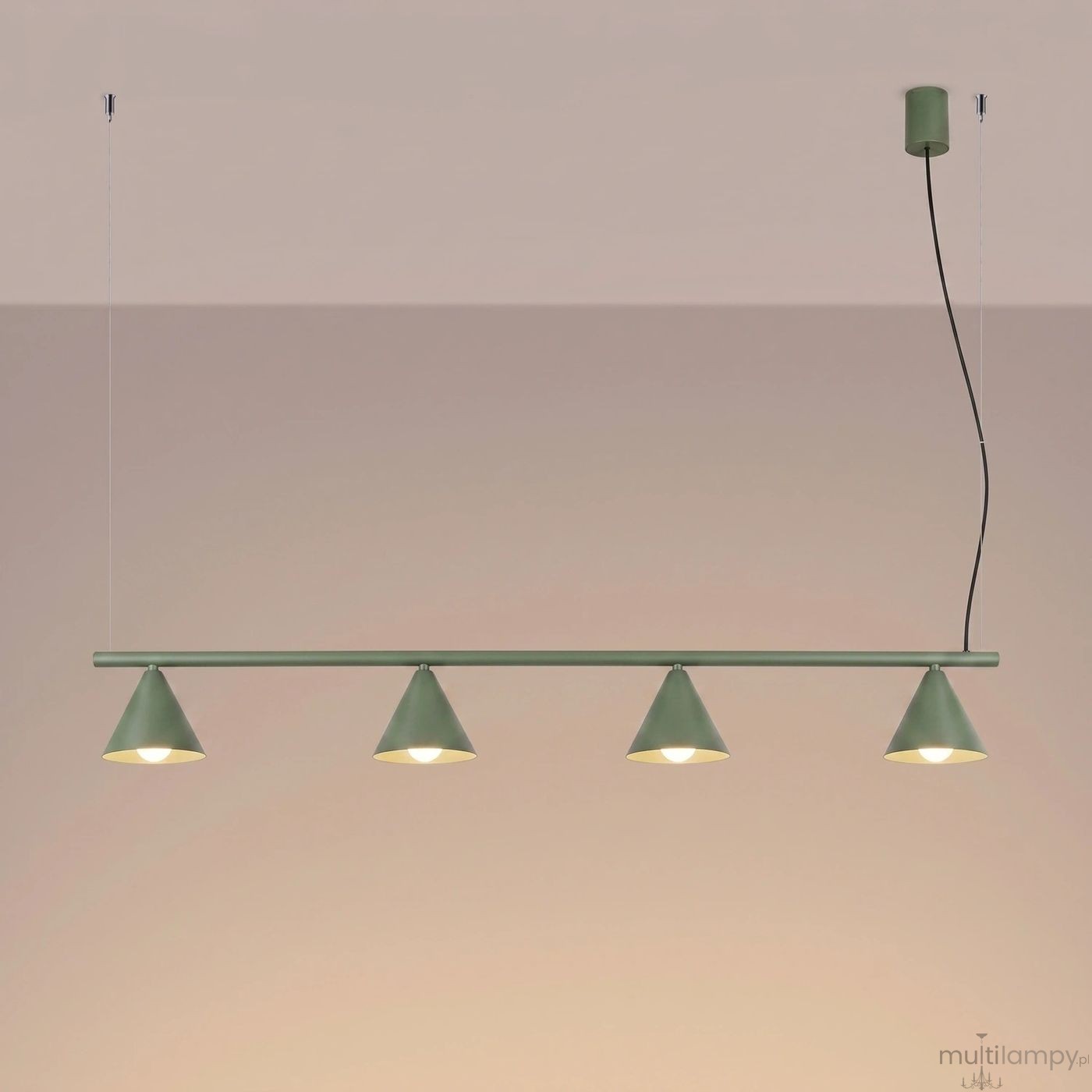 Nox 4L lampa wisząca 4xE14 zielona oliwka SL.2555