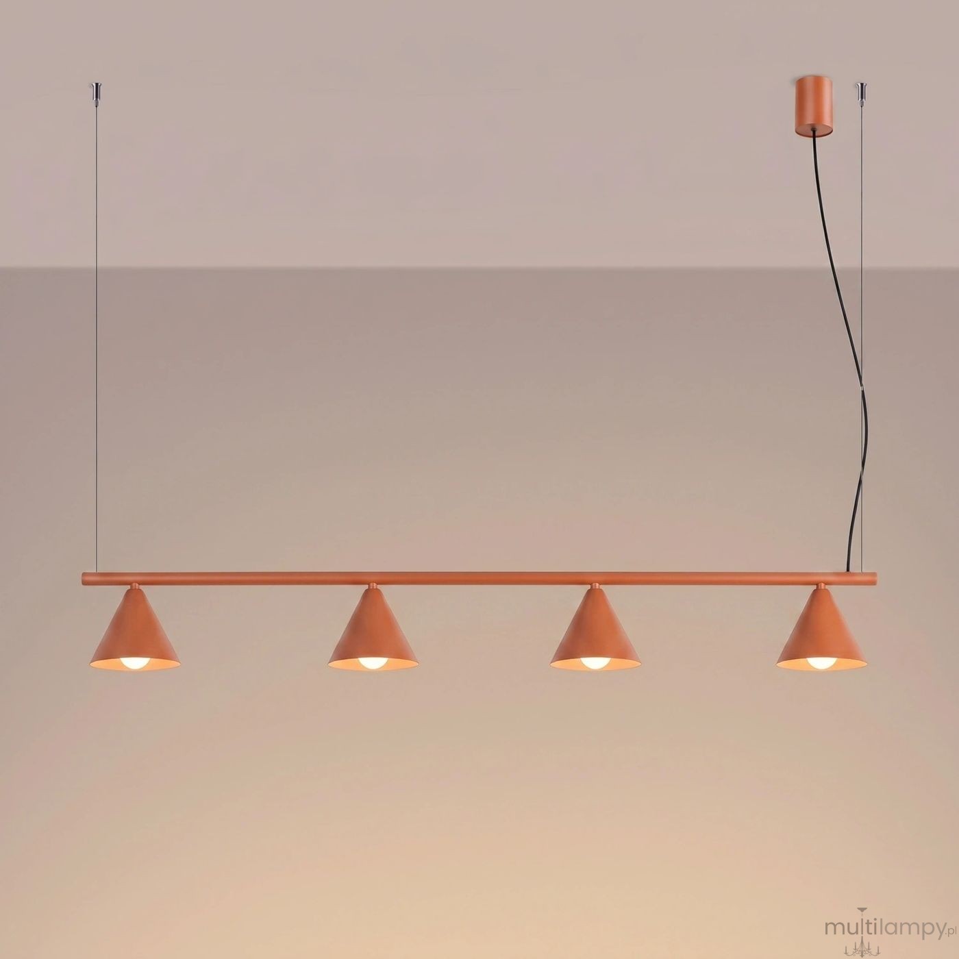 Nox 4L lampa wisząca 4xE14 ochra czerwona SL.2556