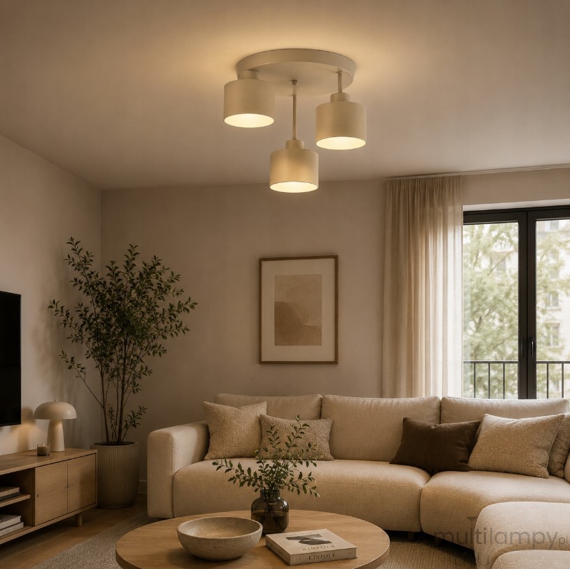 Elza lampa sufitowa 3xE27 beżowa