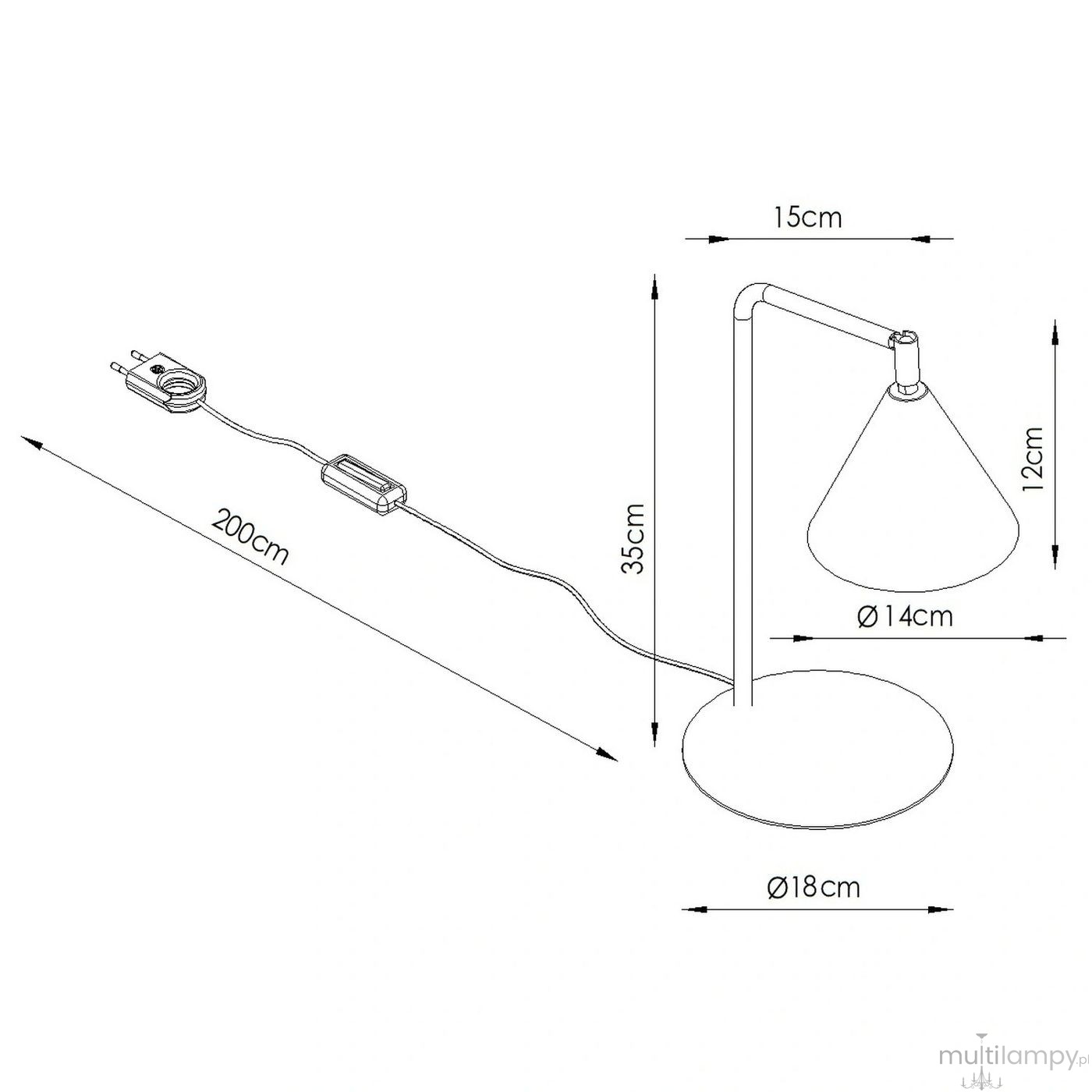 Nox lampa biurkowa E14 czarna SL.2567