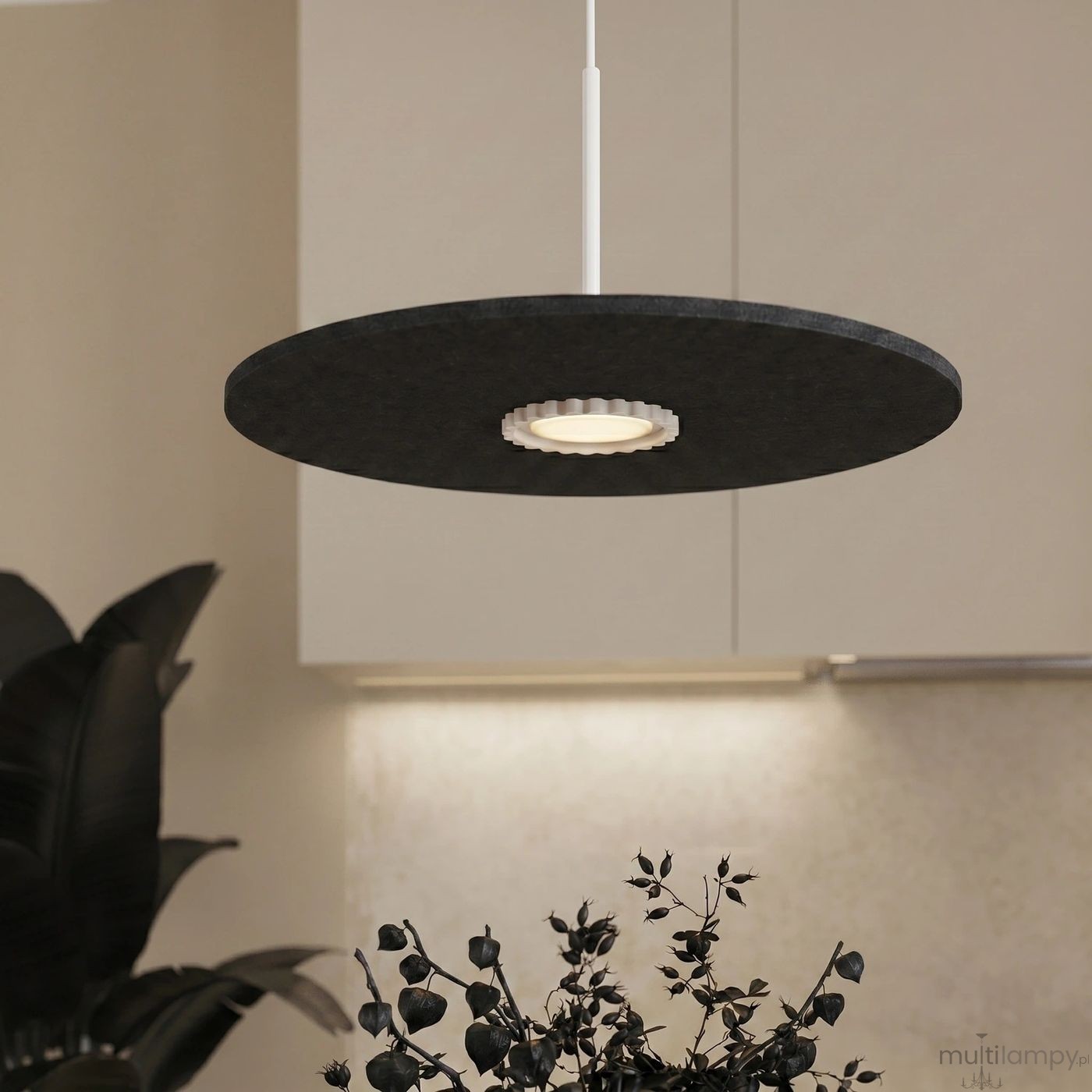 Ovo lampa wisząca GX53 beżowa czarna SL.2692