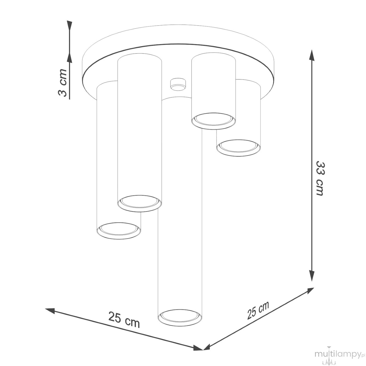 Lagos lampa sufitowa 5xGU10 czarna SL.1467