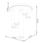 Lagos lampa sufitowa 5xGU10 czarna SL.1467