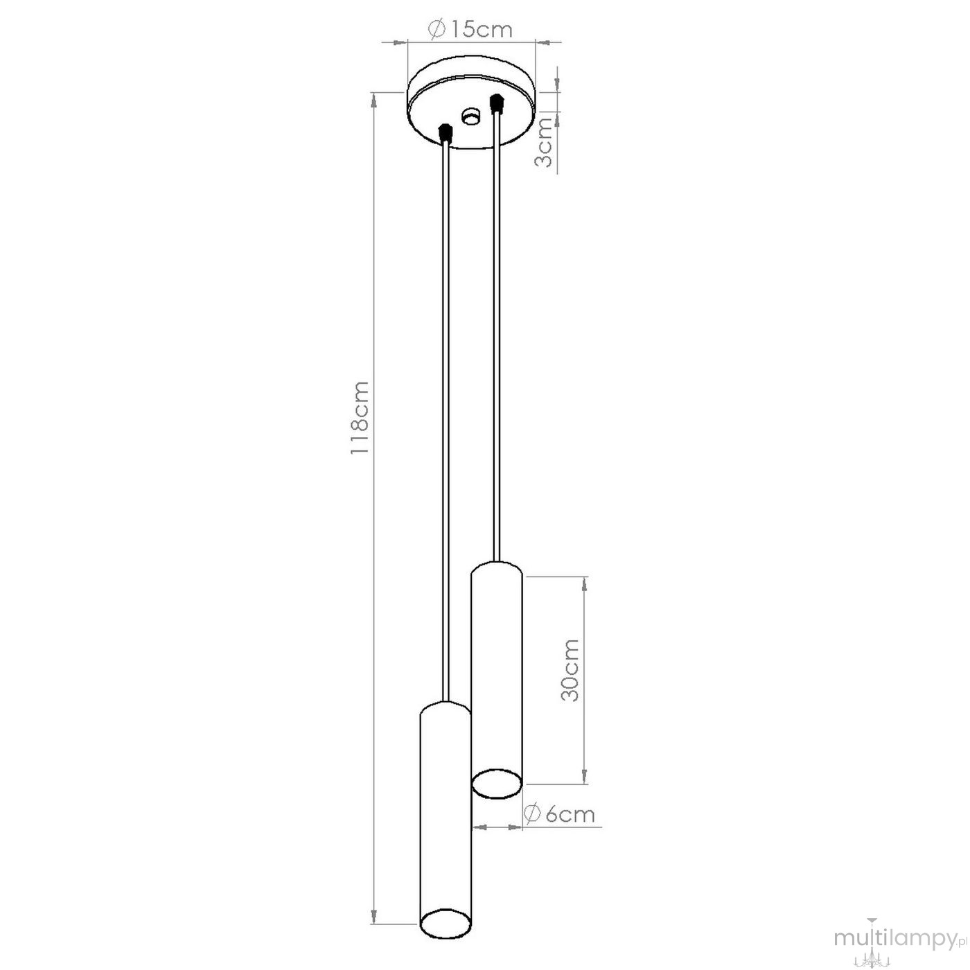 Lagos lampa wisząca 2xGU10 czarna SL.1869