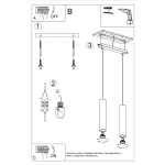 Lagos lampa wisząca 2xGU10 zielona oliwka SL.1485