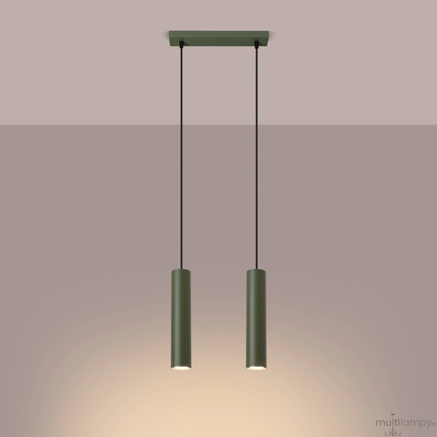 Lagos lampa wisząca 2xGU10 zielona oliwka SL.1485