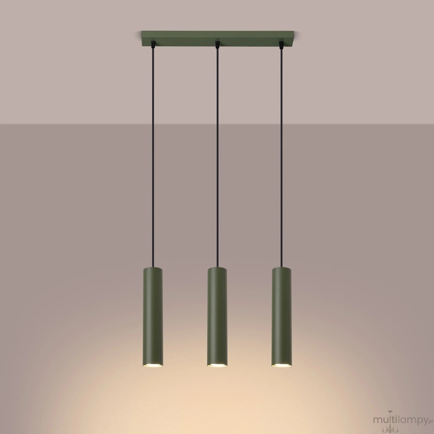 Lagos lampa wisząca 3xGU10 zielona oliwka SL.1486