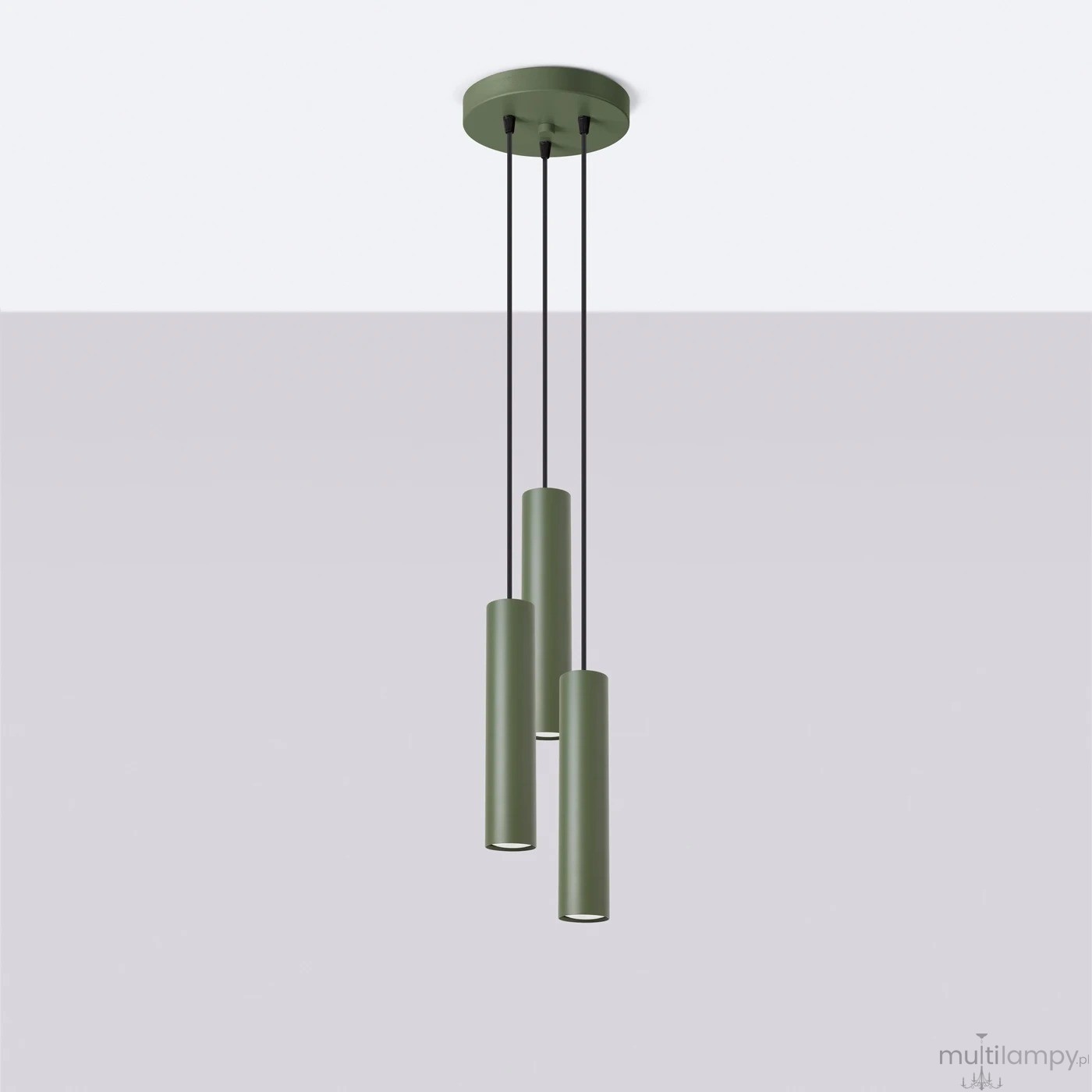 Lagos lampa wisząca 3xGU10 zielona oliwka SL.1487