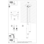Lagos lampa wisząca 3xGU10 ochra czerwona SL.1492