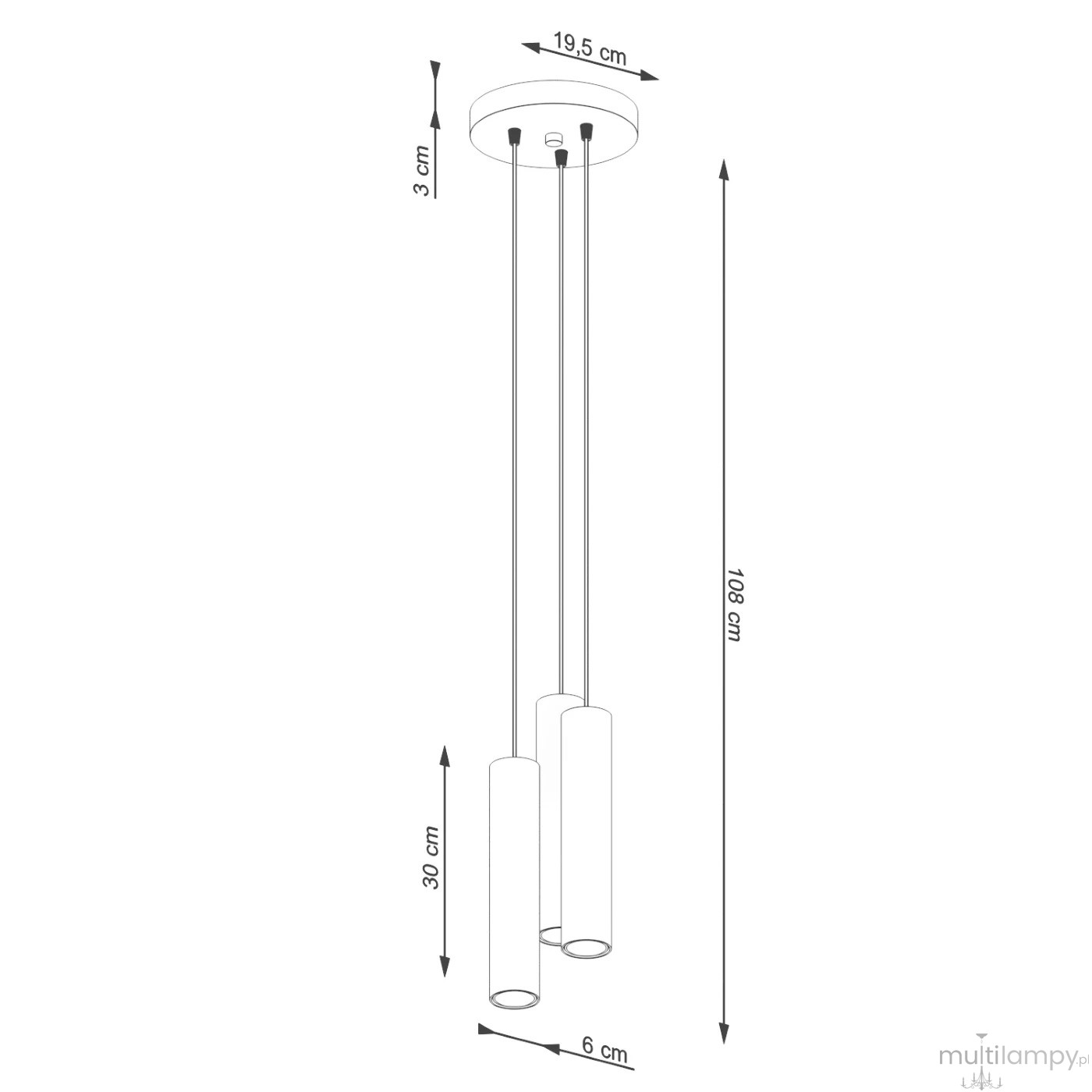 Lagos lampa wisząca 3xGU10 ochra czerwona SL.1492