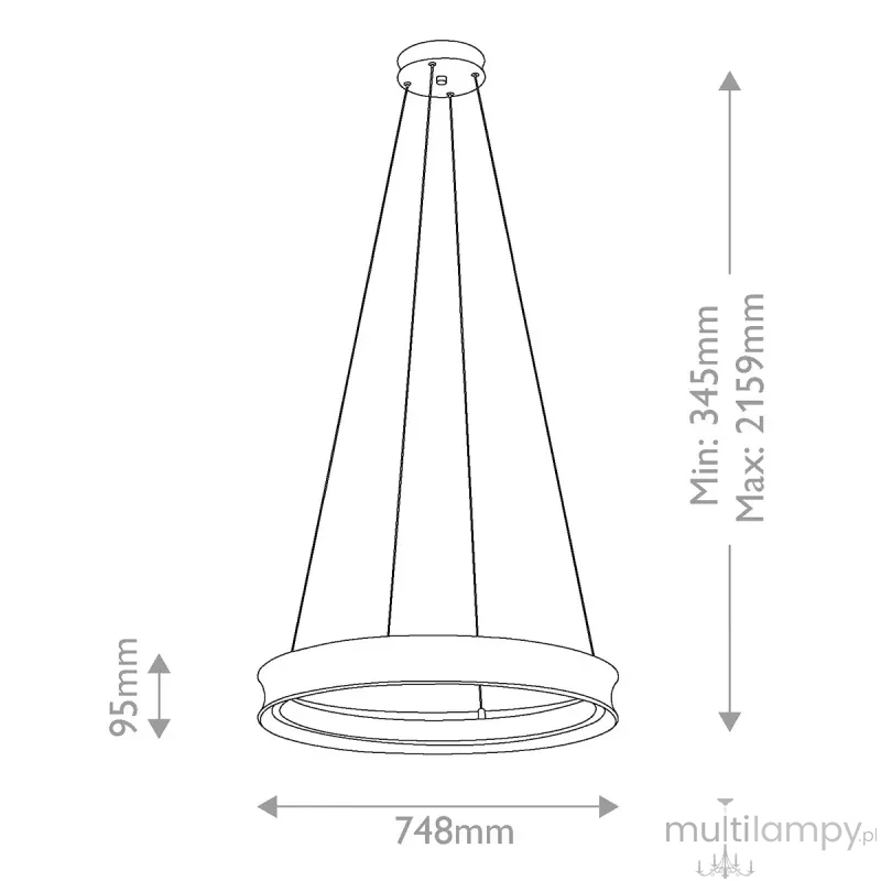 Larousse lampa wisząca LED 74W szampański brąz KL-LAROUSSE-LED-M-CPZ