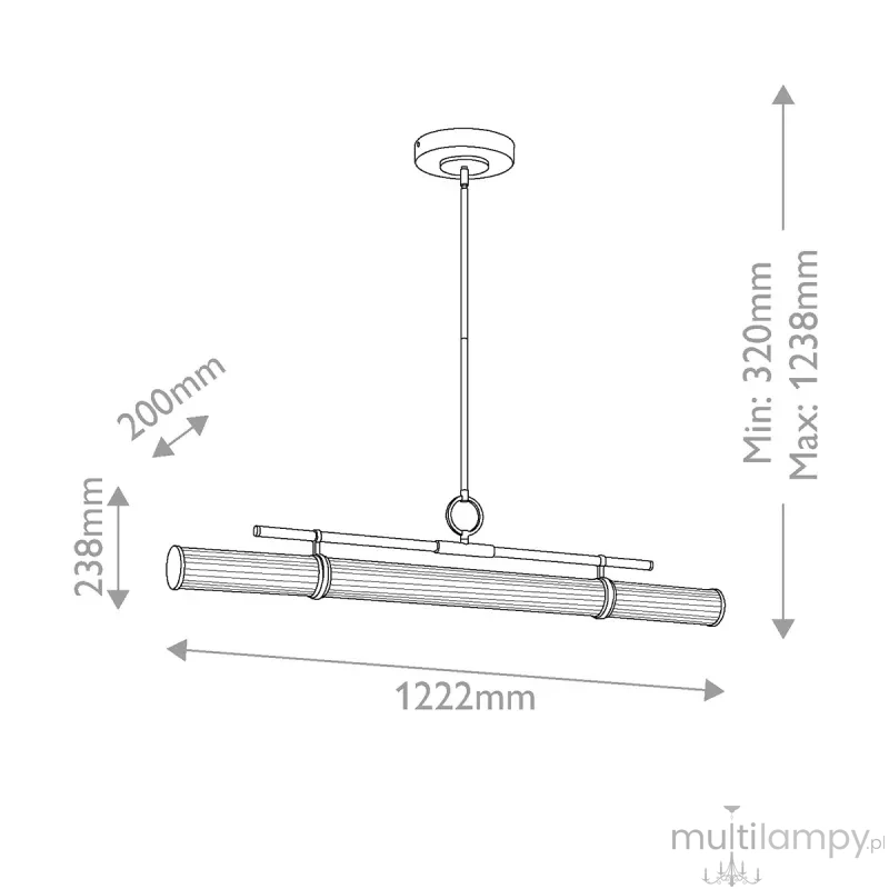 Riven lampa wisząca LED 48W szampański brąz KL-RIVEN-LED-LP-122-CPZ