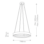 Larousse lampa wisząca LED 74W czarny mosiądz KL-LAROUSSE-LED-M-BKB