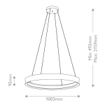 Larousse XL lampa wisząca LED 74W czarny mosiądz KL-LAROUSSE-LED-L-BKB