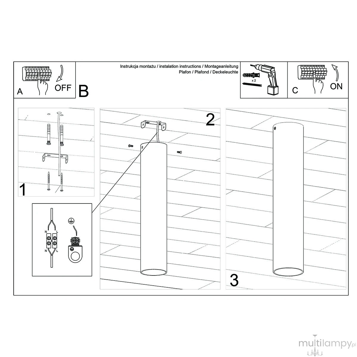 Lagos H30 lampa sufitowa GU10 złota SL.1203