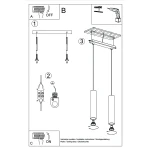 Lagos lampa wisząca 2xGU10 złota SL.1241