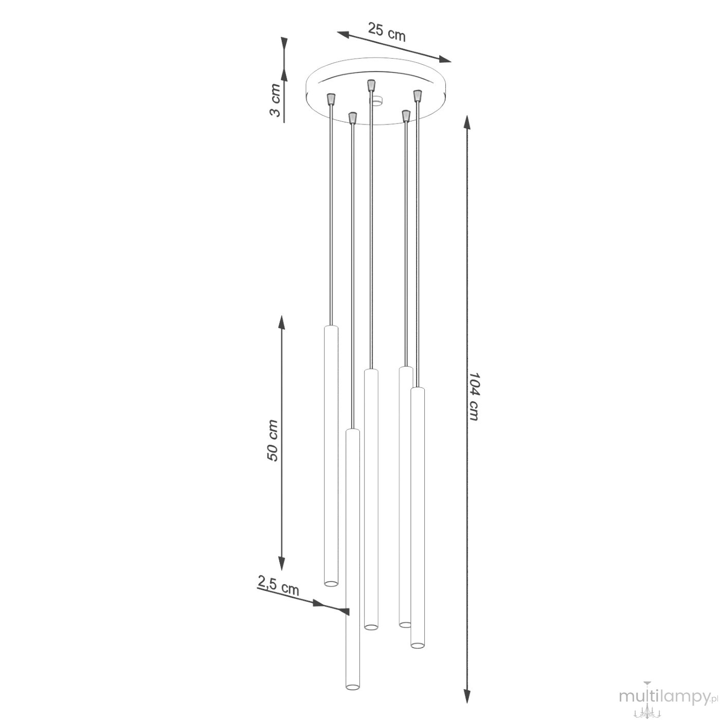 Pastelo lampa wisząca 5xG9 SL.1516
