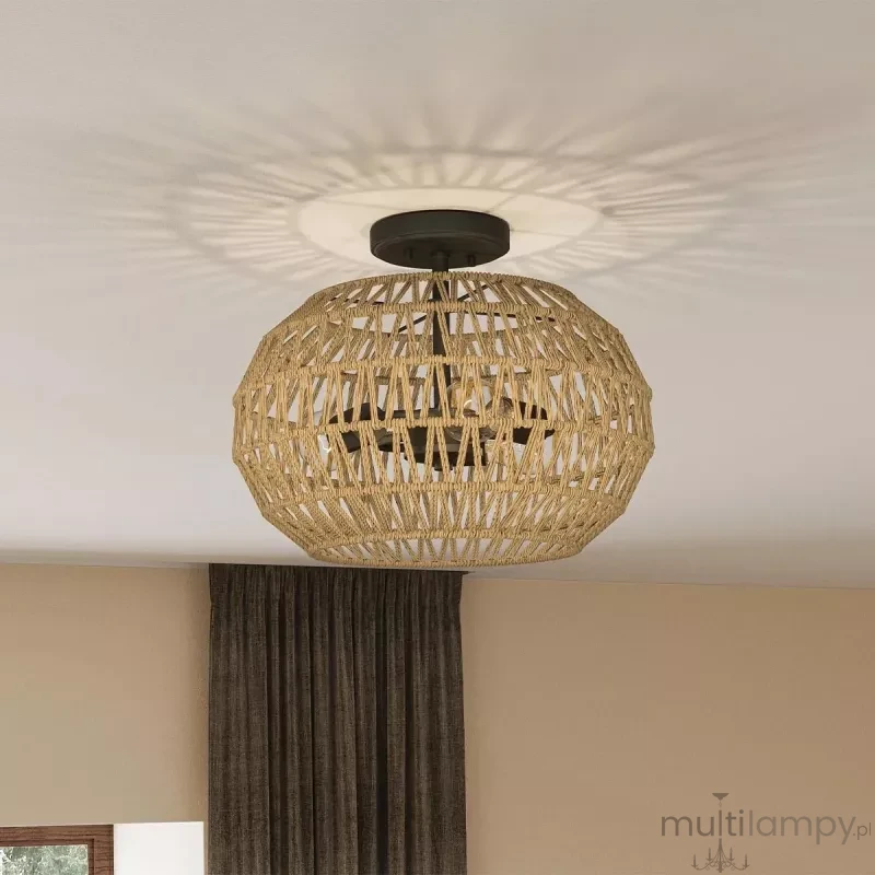 Casablanca lampa sufitowa 3xE27 brąz QZ-CASABLANCA-3SF-PBZ