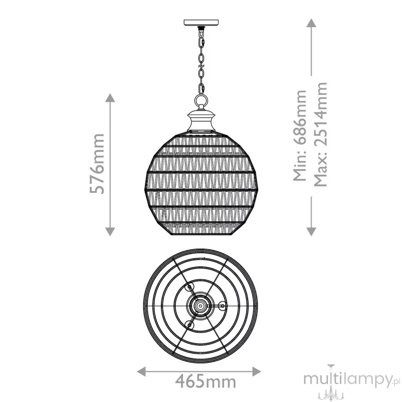 Casablanca lampa wisząca 3xE27 brąz QZ-CASABLANCA-3P-PBZ