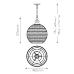 Casablanca lampa wisząca 3xE27 brąz QZ-CASABLANCA-3P-PBZ