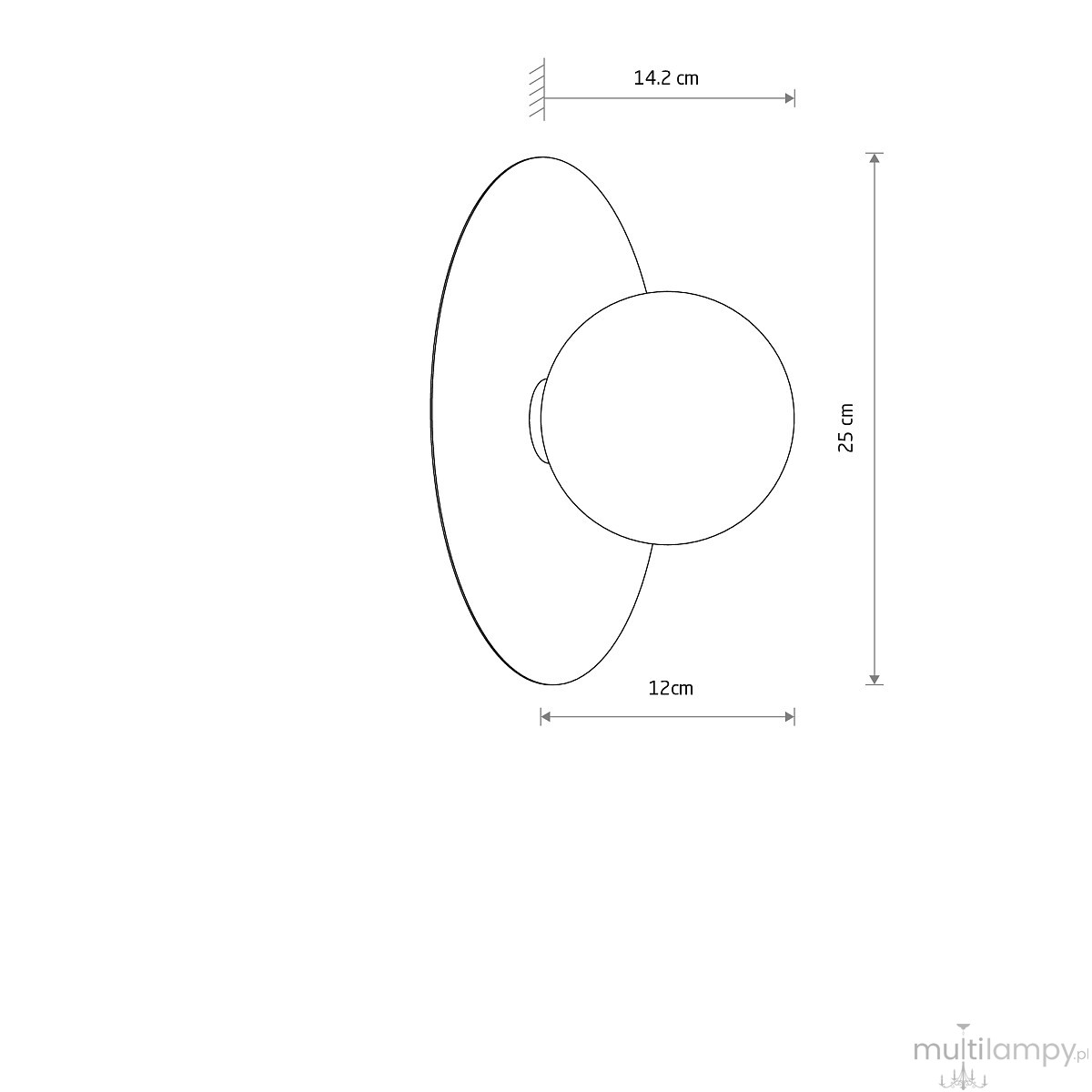 Saturn M kinkiet 1xG9 złoty szczotkowany 12604