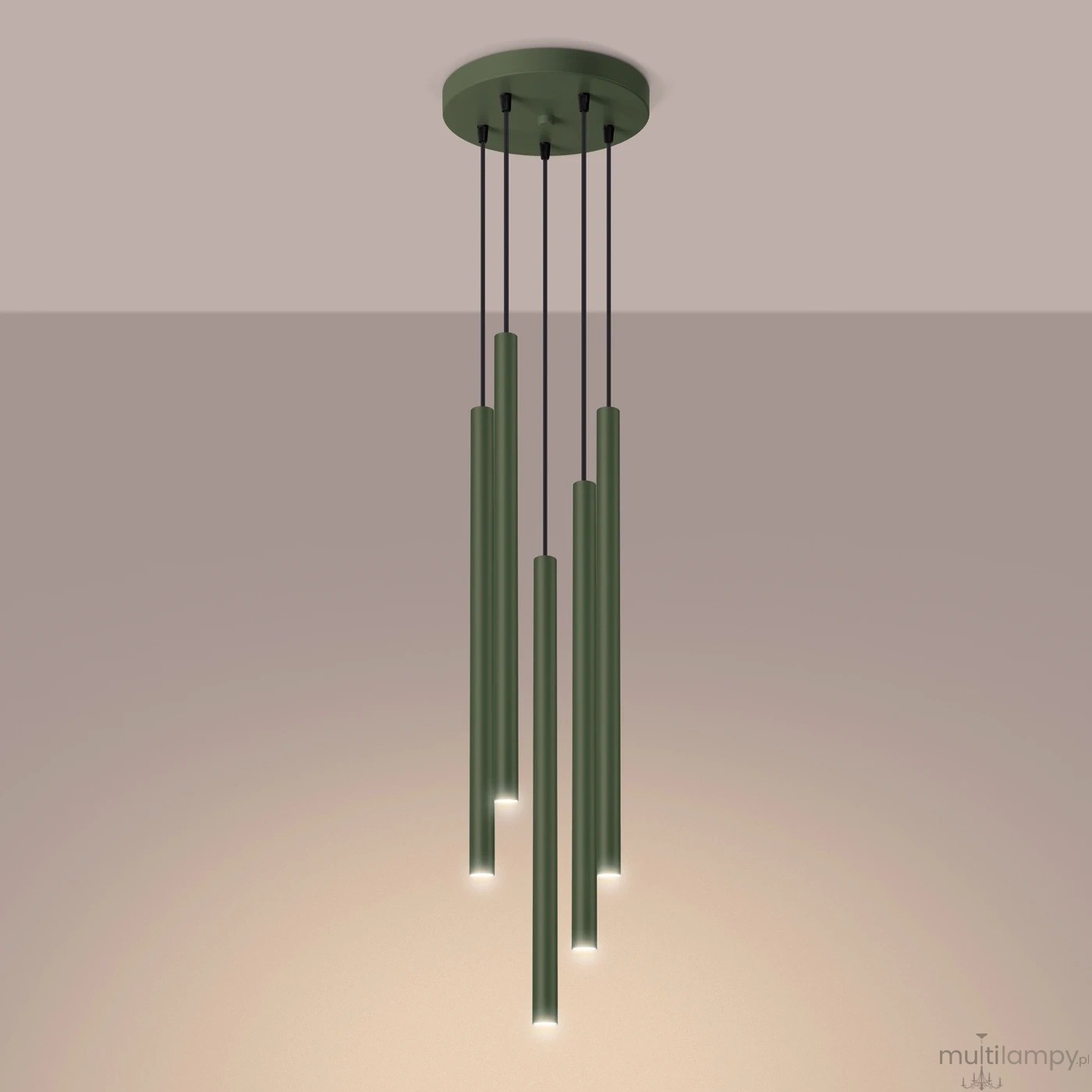 Pastelo lampa wisząca 5xG9 zielona oliwka SL.1522