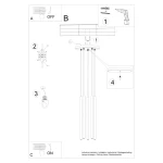 Pastelo lampa wisząca 5xG9 ochra czerwona SL.1528