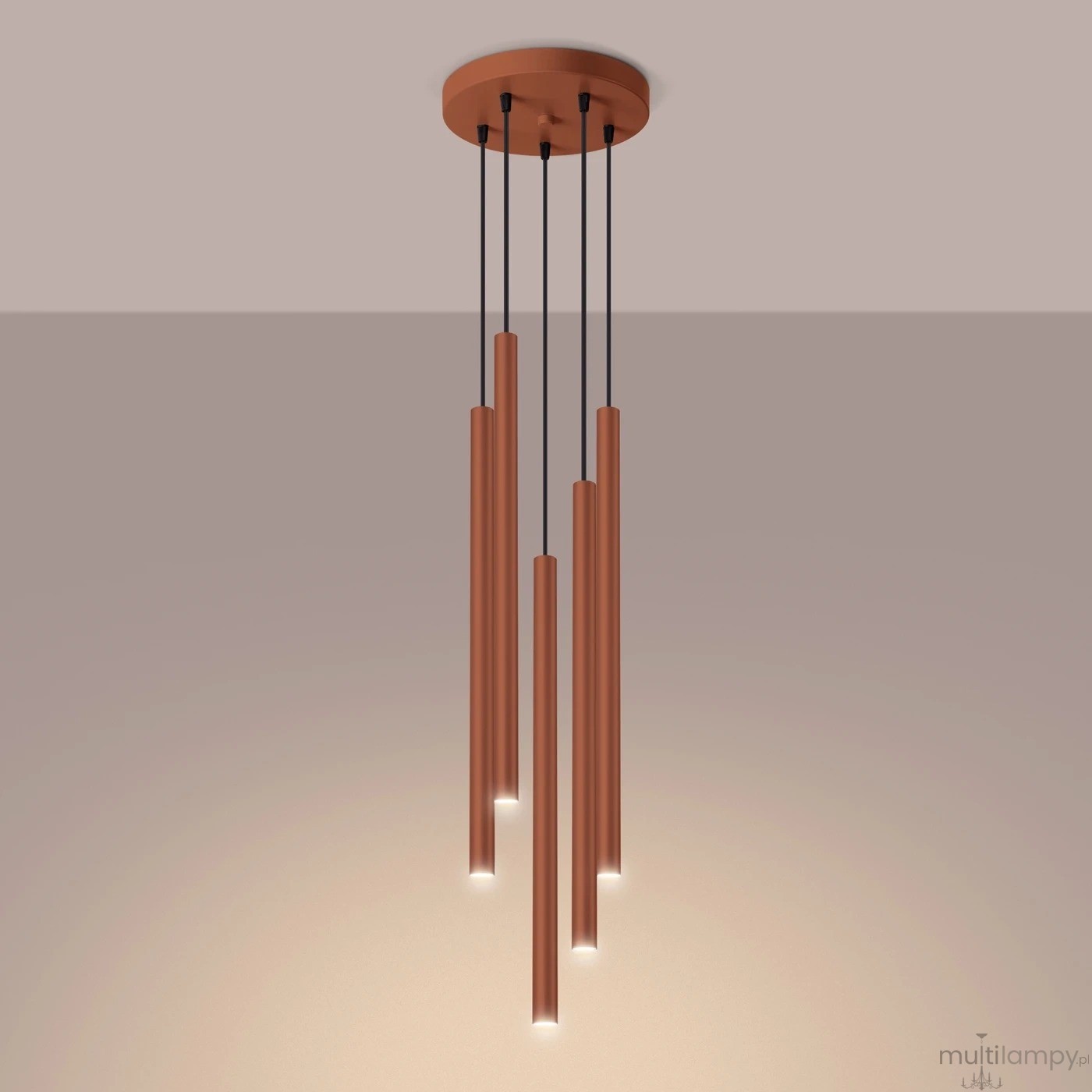 Pastelo lampa wisząca 5xG9 ochra czerwona SL.1528