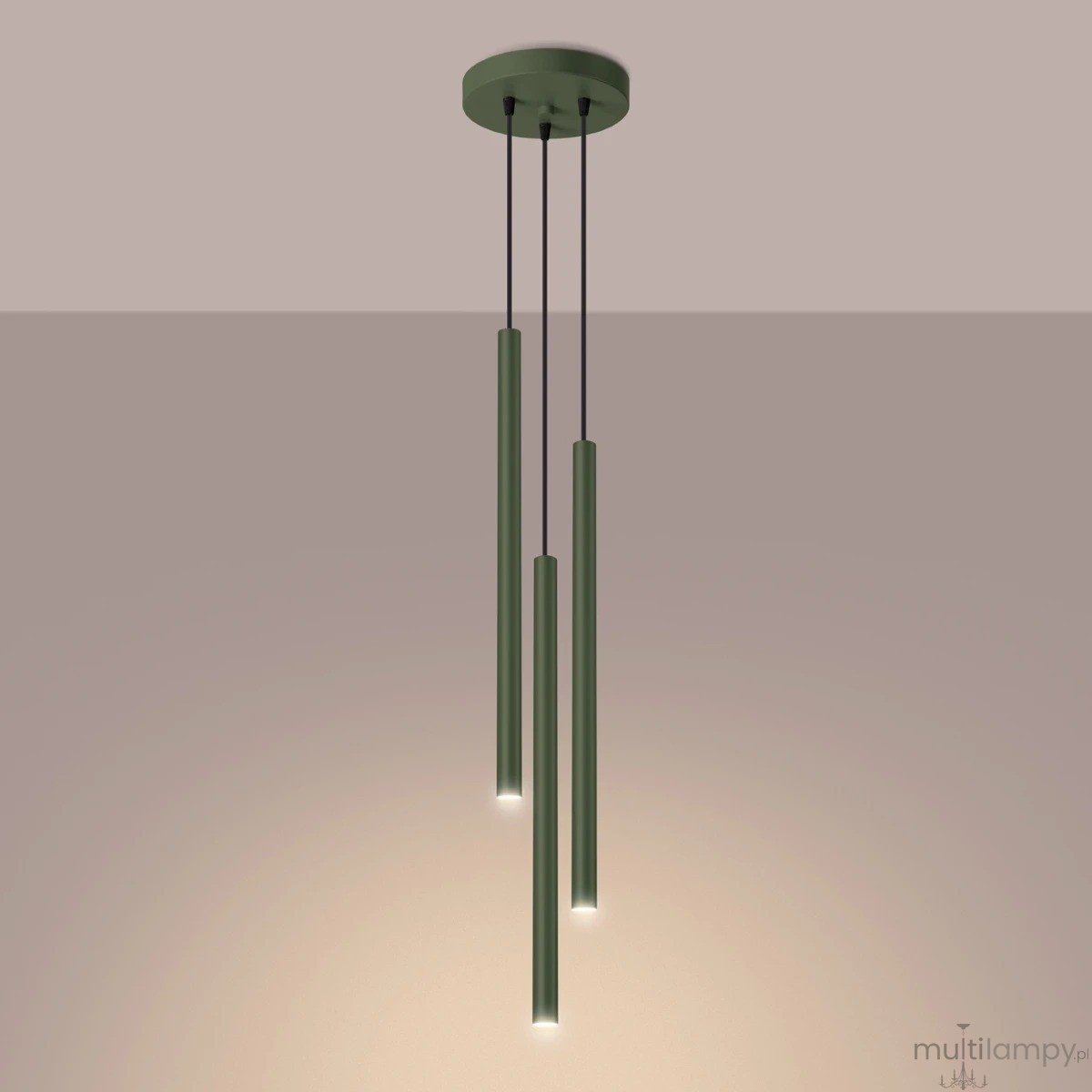 Pastelo lampa wisząca 3xG9 zielona oliwka SL.1521