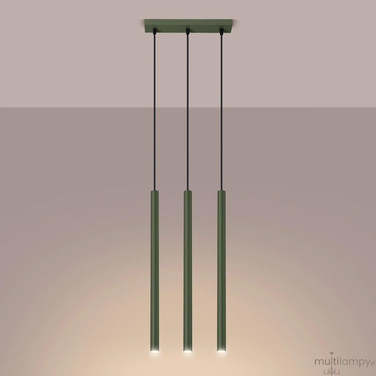 Pastelo lampa wisząca 3xG9 zielona oliwka SL.1520