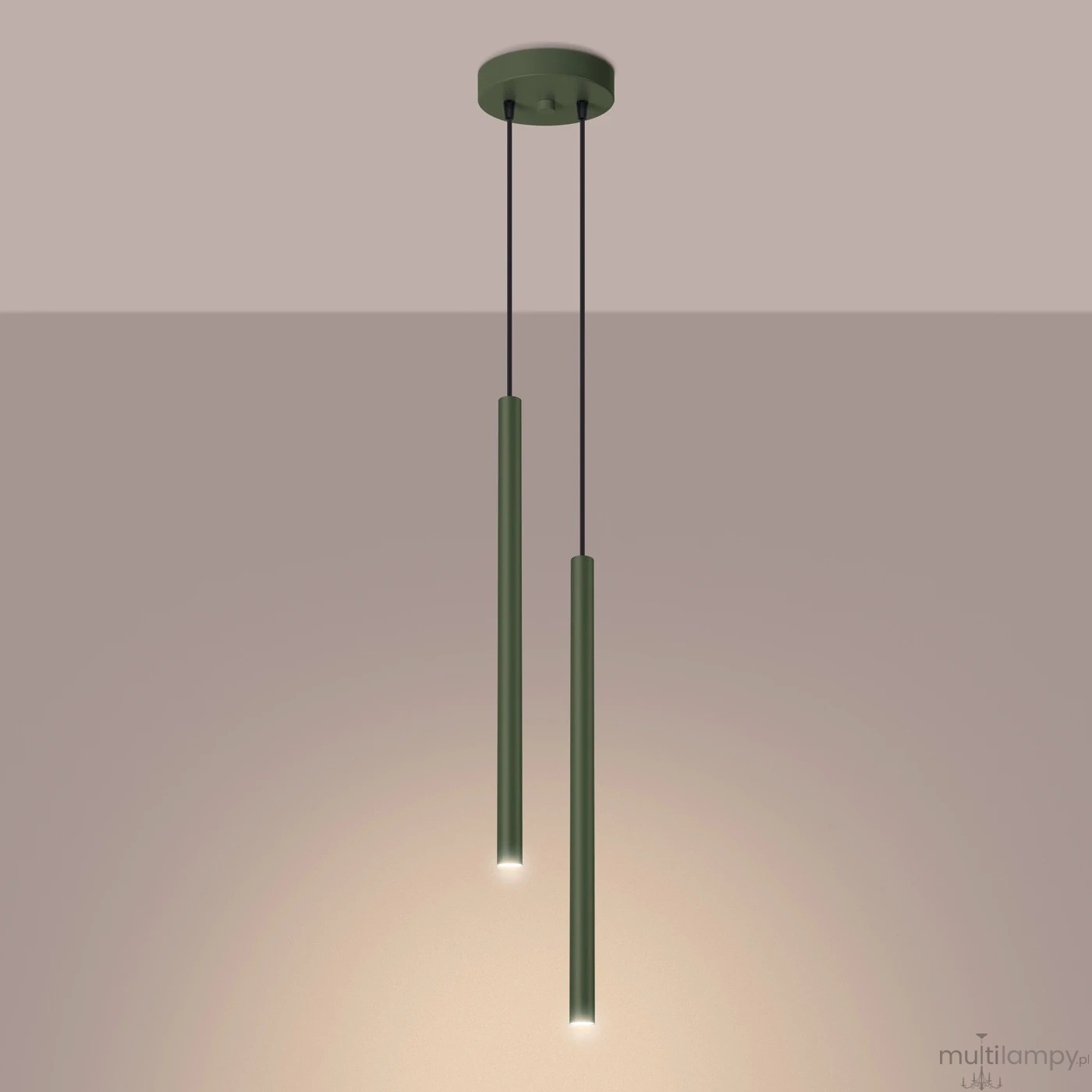 Pastelo lampa wisząca 2xG9 zielona oliwka SL.1519
