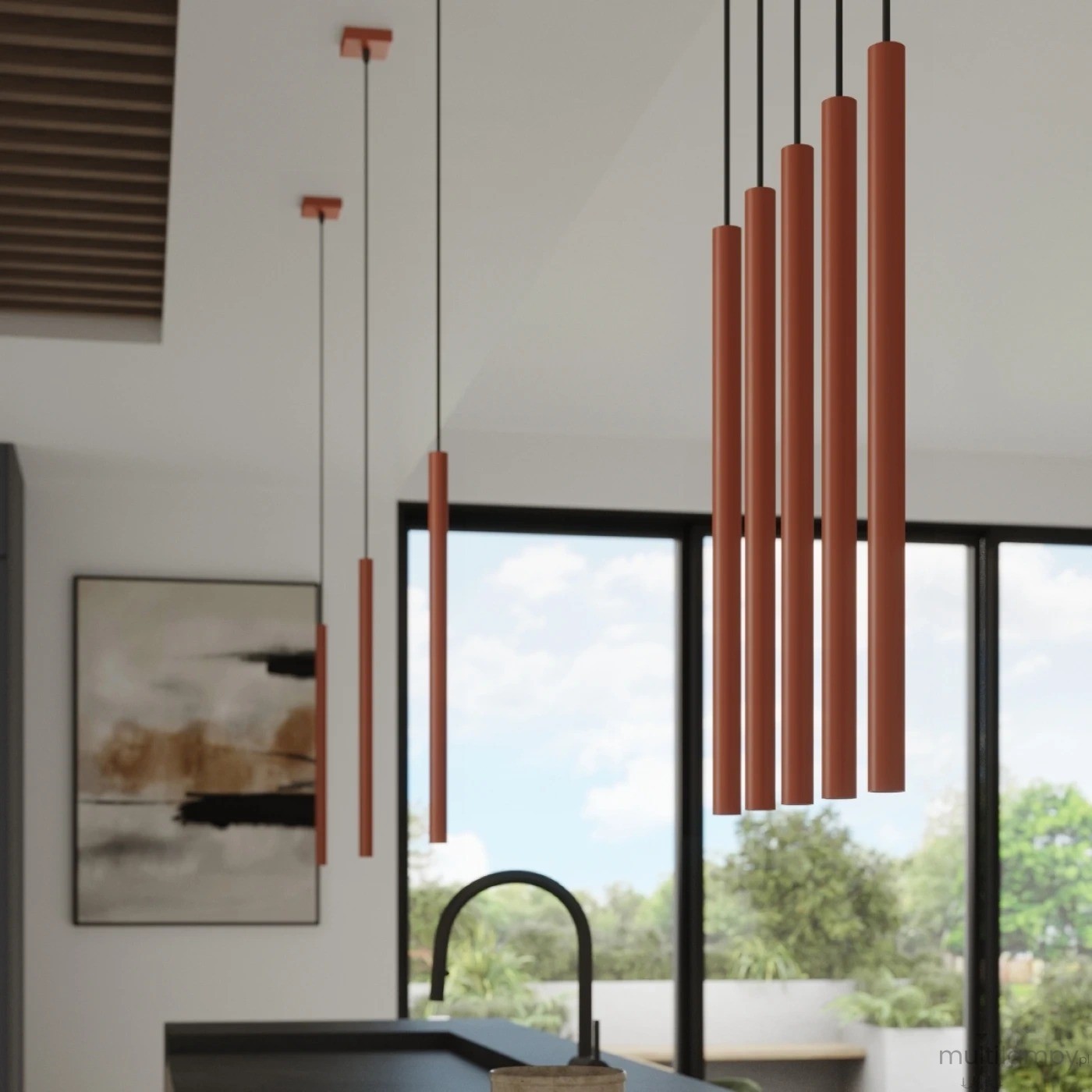 Pastelo lampa wisząca G9 ochra czerwona SL.1524