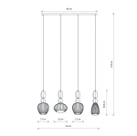 Corals lampa wisząca 4xE27 czarna 11976