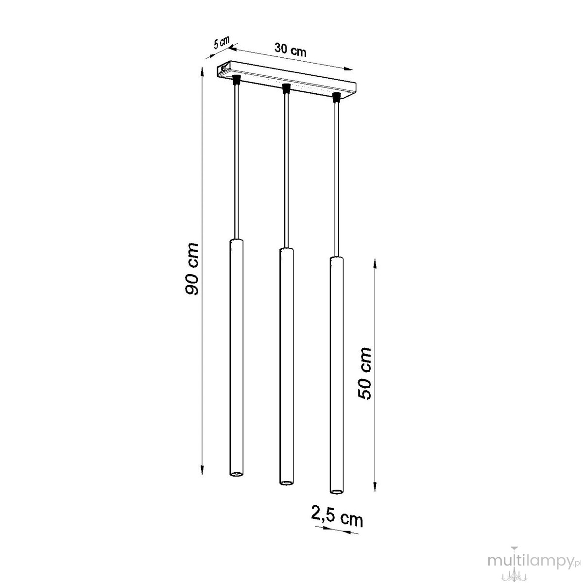 Pastelo lampa wisząca 3xG9 czarna złoty połysk SL.1196