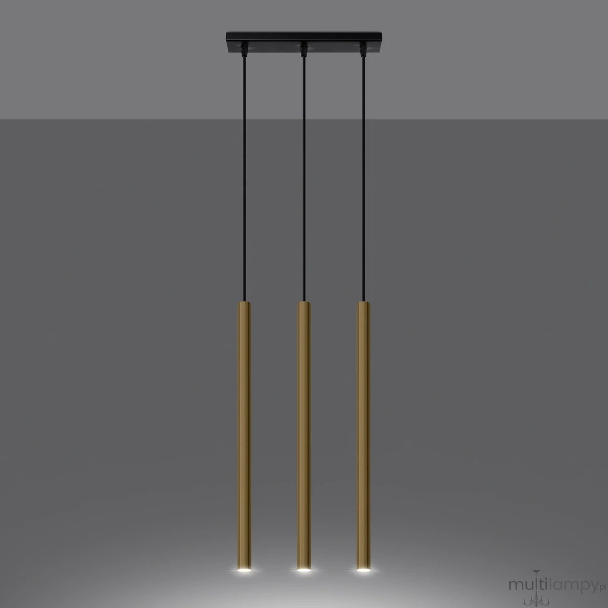 Pastelo lampa wisząca 3xG9 czarna złoty połysk SL.1196