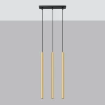 Pastelo lampa wisząca 3xG9 czarna złoty połysk SL.1196