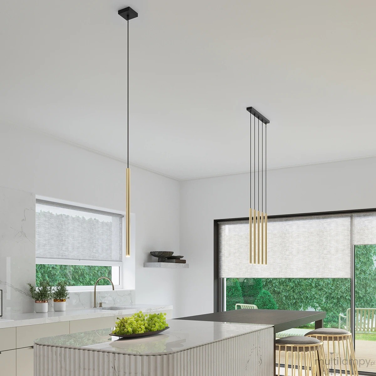 Pastelo lampa wisząca 3xG9 czarna złoty połysk SL.1196