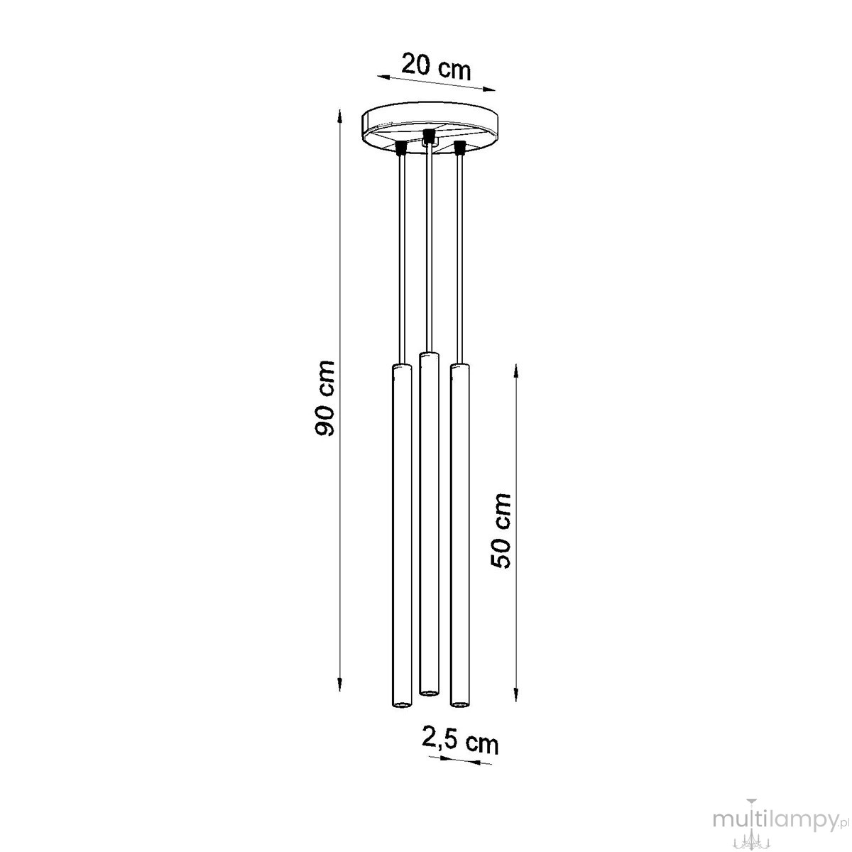 Pastelo lampa wisząca 3xG9 czarna złoty połysk SL.1197