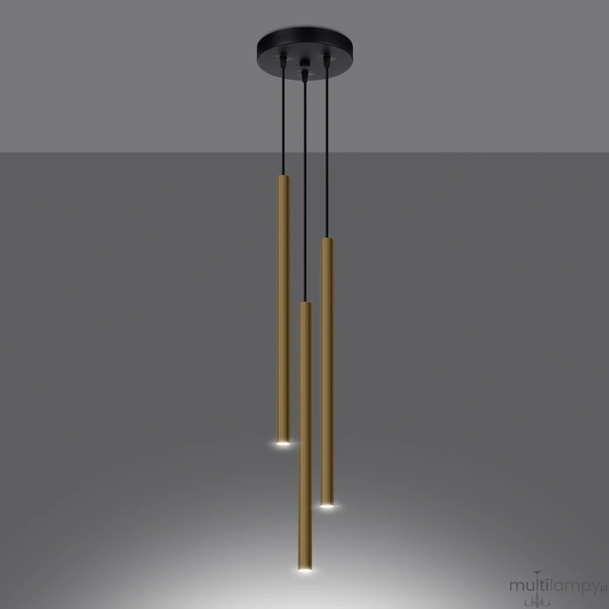 Pastelo lampa wisząca 3xG9 czarna złoty połysk SL.1197