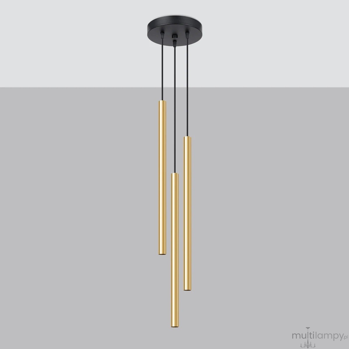 Pastelo lampa wisząca 3xG9 czarna złoty połysk SL.1197