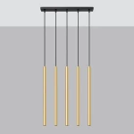 Pastelo lampa wisząca 5xG9 czarna złoty połysk SL.1198