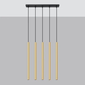 Pastelo lampa wisząca 5xG9 czarna złoty połysk SL.1198