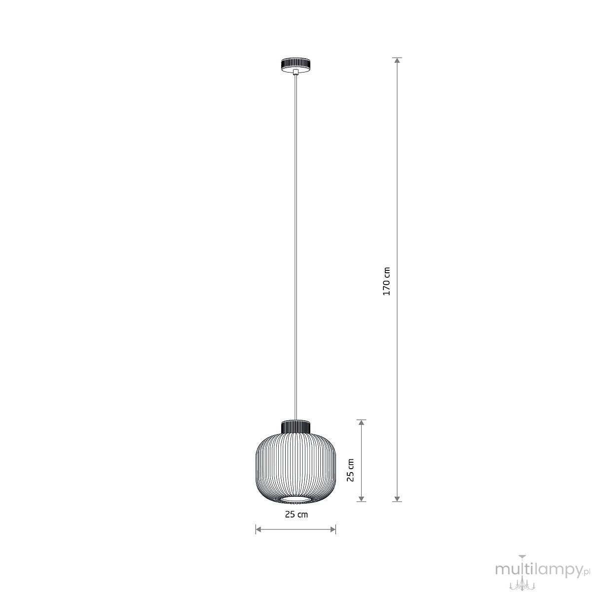 Aurora lampa wisząca 1xE27 szara 11967