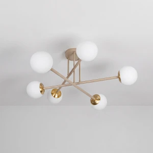 Bali lampa sufitowa 6xE27 beżowa złota