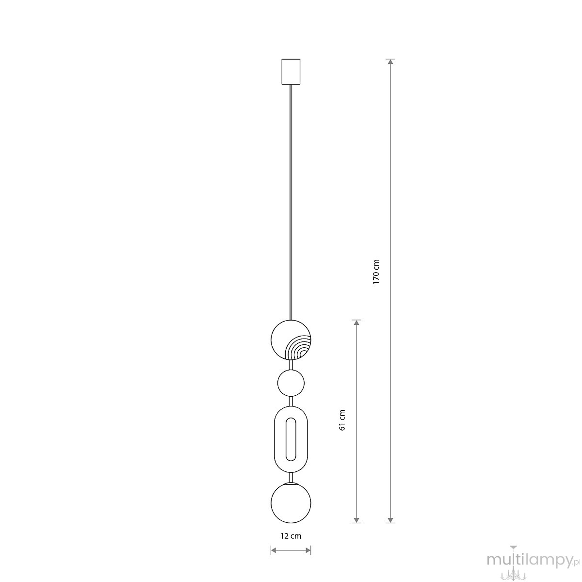 Drops Color B lampa wisząca 1xG9 beżowa/multikolor 11195