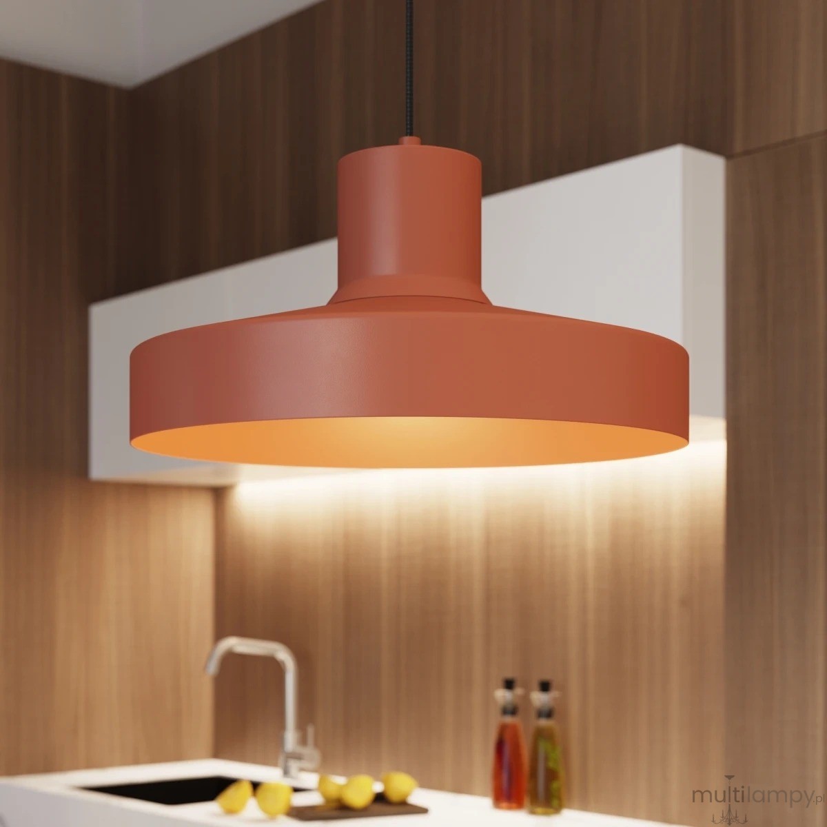 Bilo lampa wisząca E27 ochra czerwona SL.1706